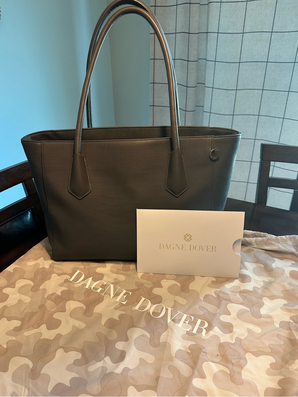 Dagne Dover Structured Legend Tote in Graphite with Rose Gold Accent - Picture 3 of 6